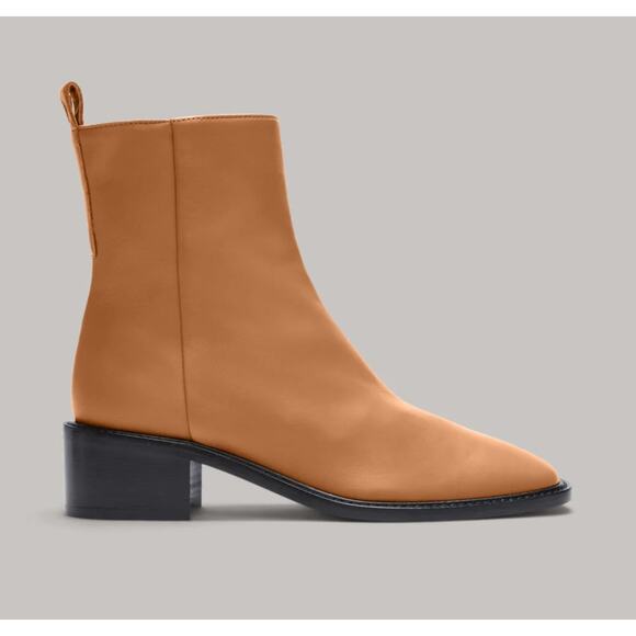 Everlane Women's The City Boot Leather Upper Block Heel Saddle Brown Size 7 NWOB - Picture 3 of 12